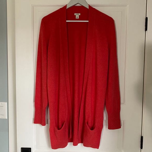 L.L. Bean Sweaters - L L Bean Cashmere Long Open Cardigan Size Medium